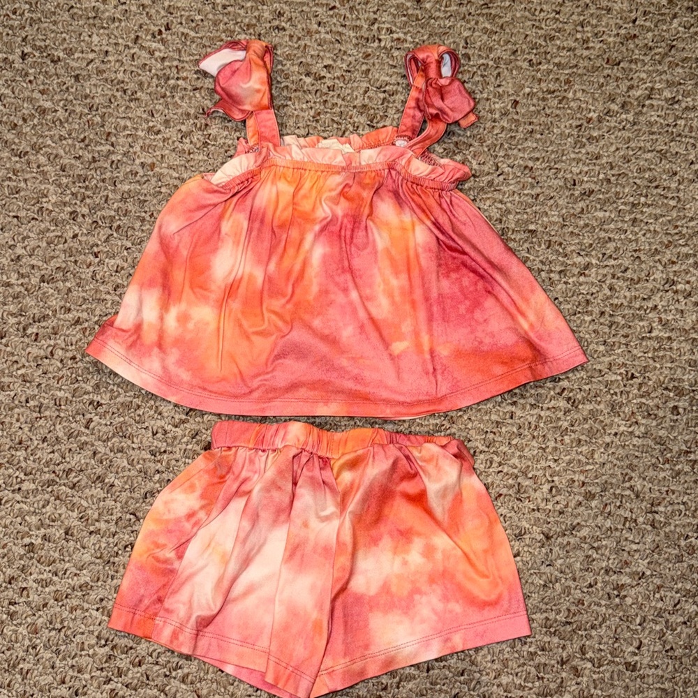 Mabel + Honey Pink and Orange Tie-Dye Set - size 4